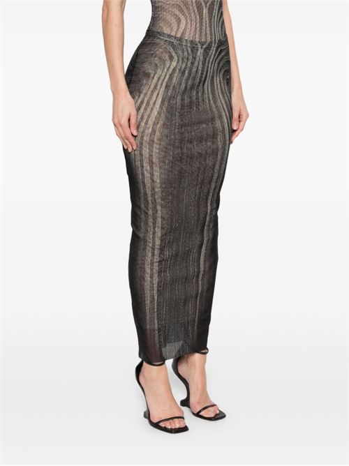 Spiral Printed Mesh Long Skirt JEAN PAUL GAULTIER | 2534FJU166T587000203